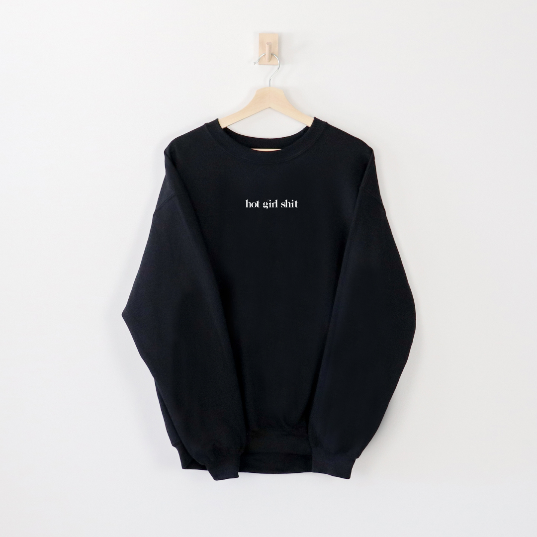 Hot Girls Take Care of Their Skin Crewneck Black