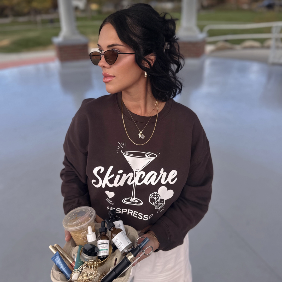 Skincare + Espresso Crewneck Brown