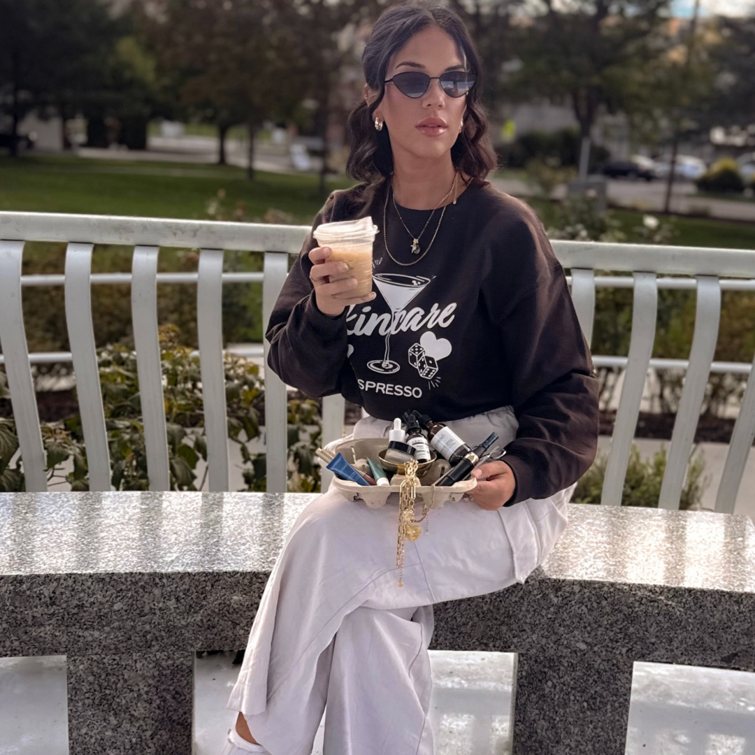 Skincare + Espresso Crewneck Brown