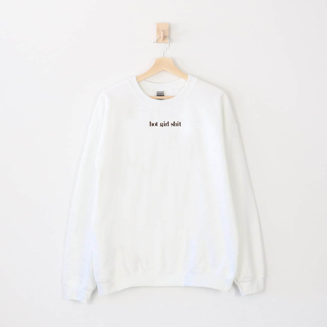 Hot Girls Take Care of Their Skin Crewneck White