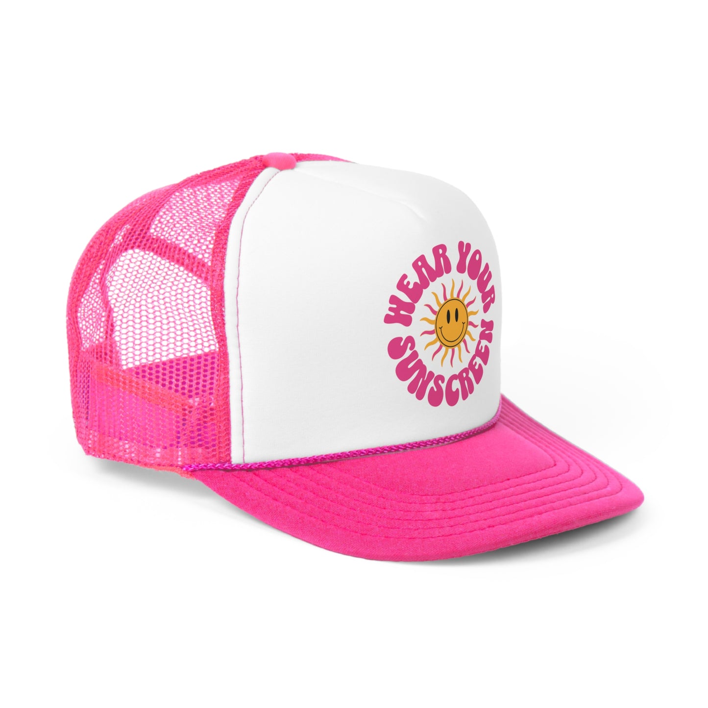 Wear Your Sunscreen Trucker Hat PINK