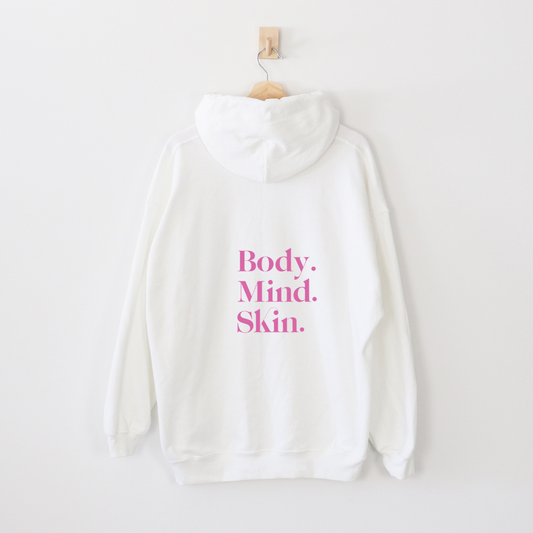 Perfect Skin Does Not Exist Affirmation Hoodie White