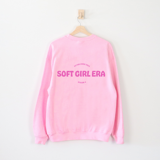 Soft Girl Era Crewneck Pink