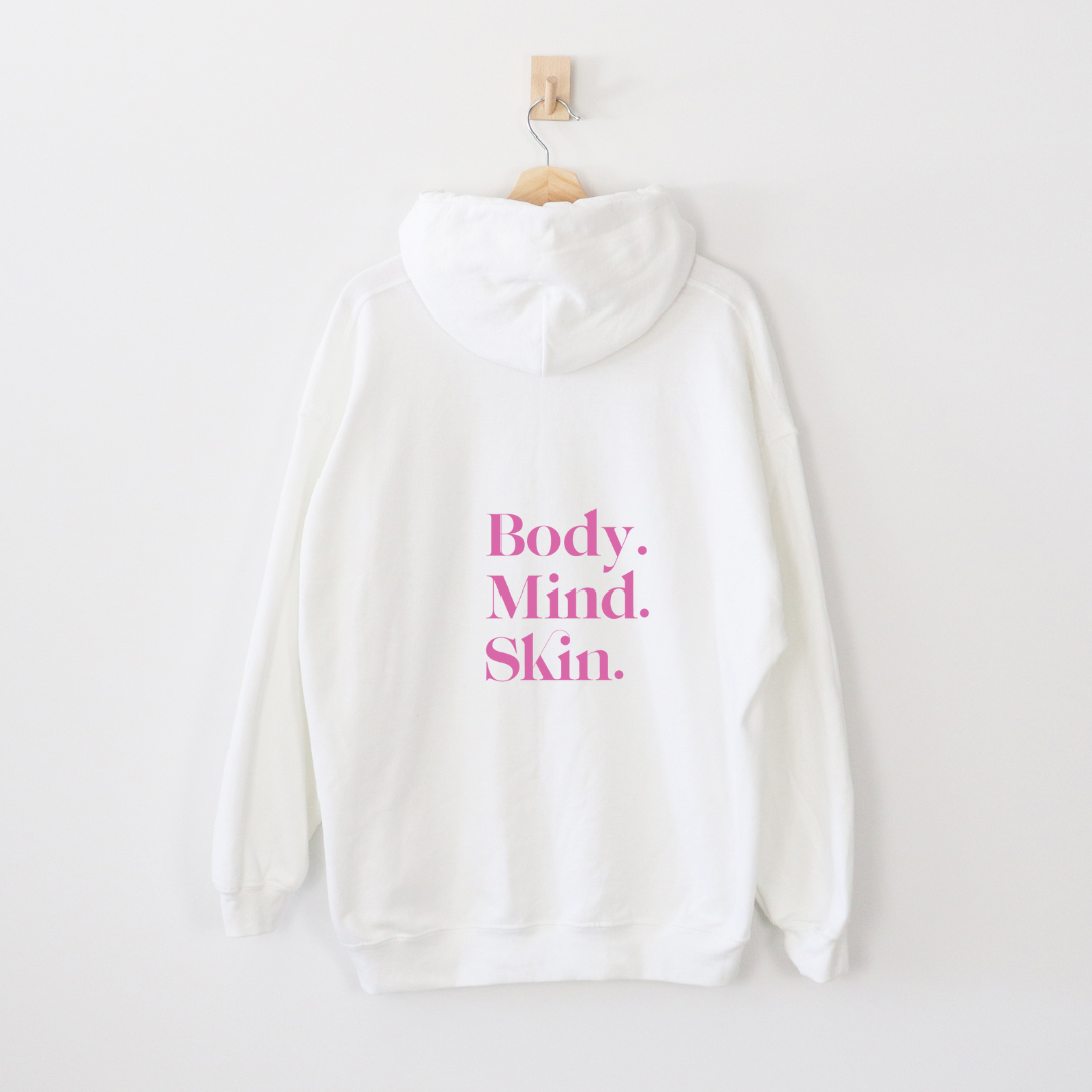 My Skin is Healthy Affirmation Hoodie White