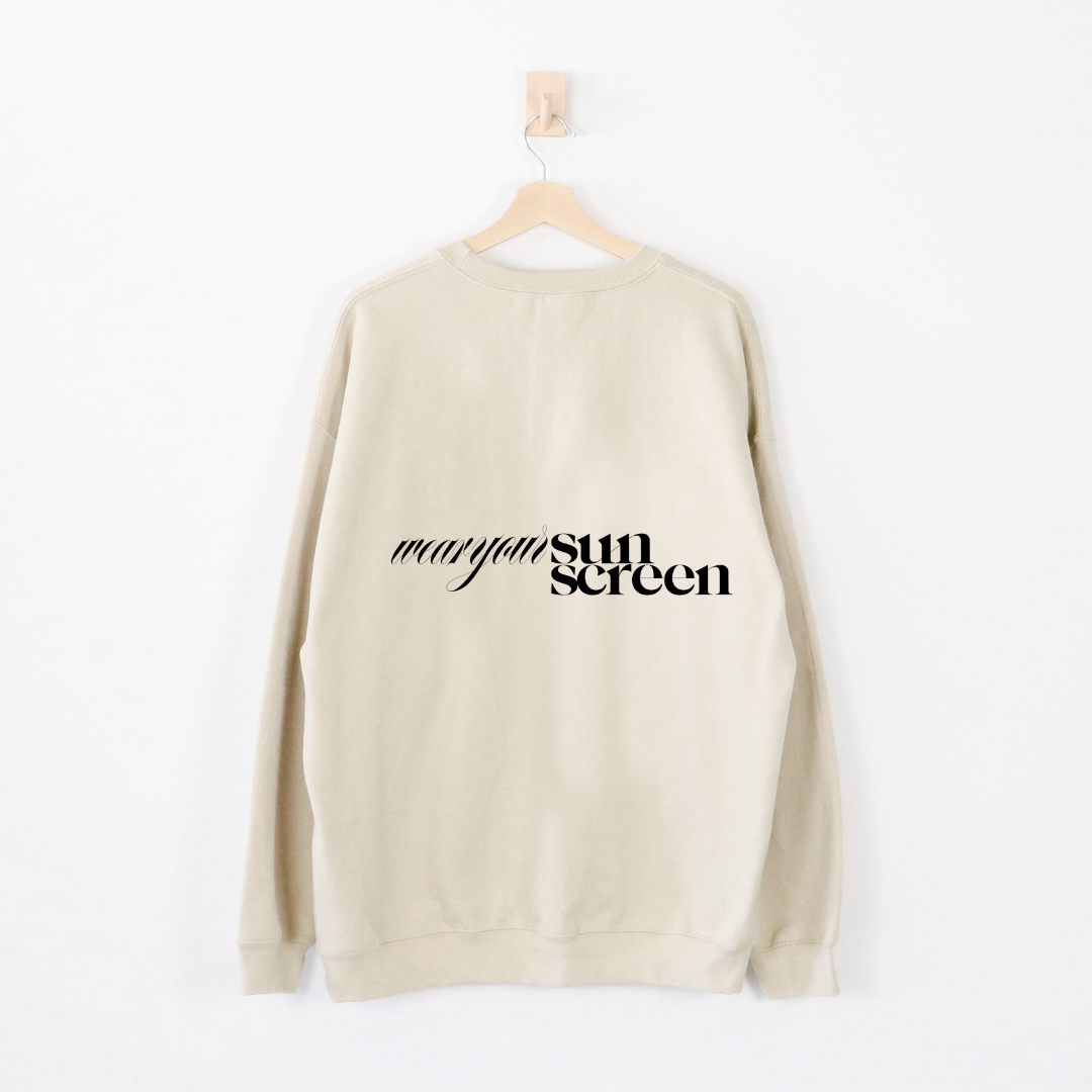 Wear Your Sunscreen Crewneck Tan