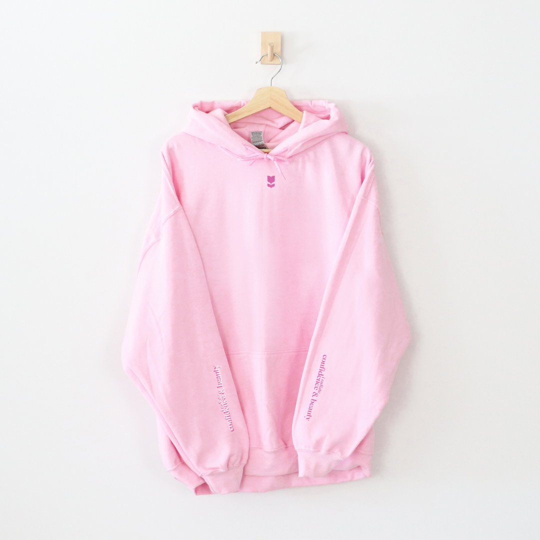 Radiate Confidence and Beauty Affirmation Hoodie Pink