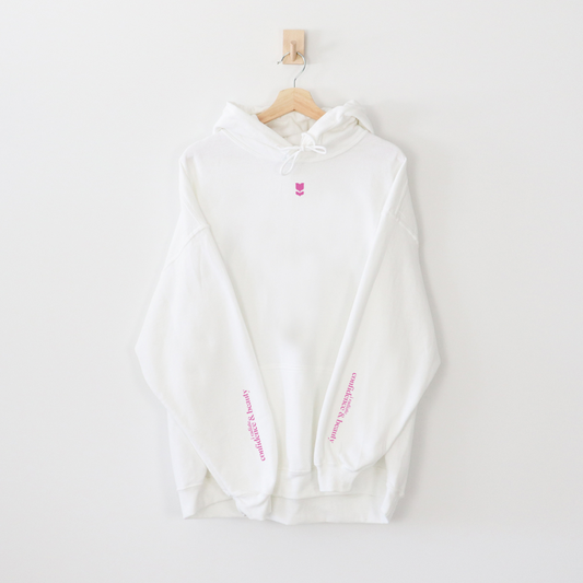 Radiate Confidence and Beauty Affirmation Hoodie White