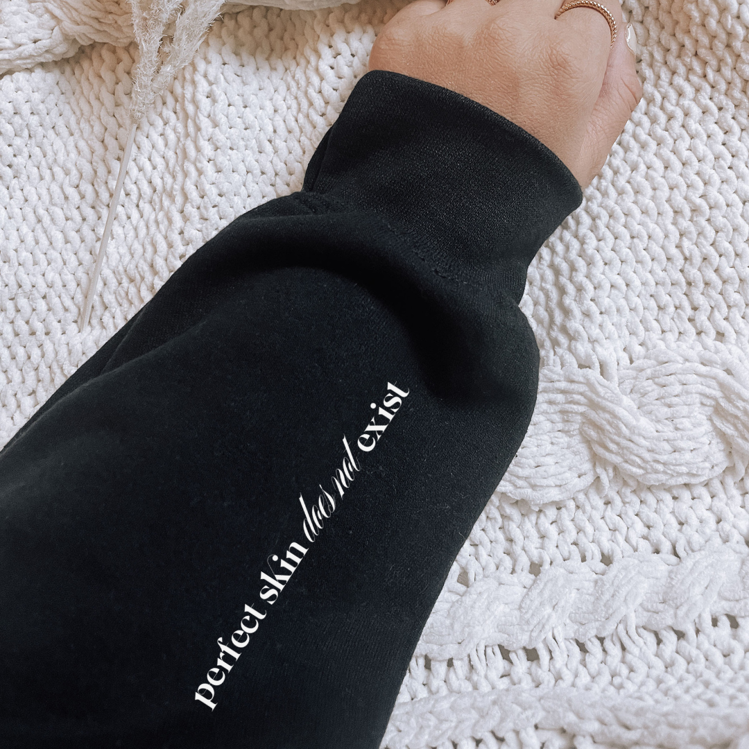 Perfect Skin Does Not Exist Affirmation Hoodie Black
