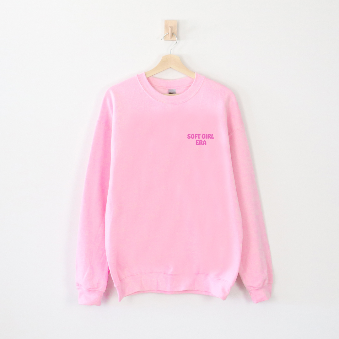 Soft Girl Era Crewneck Pink