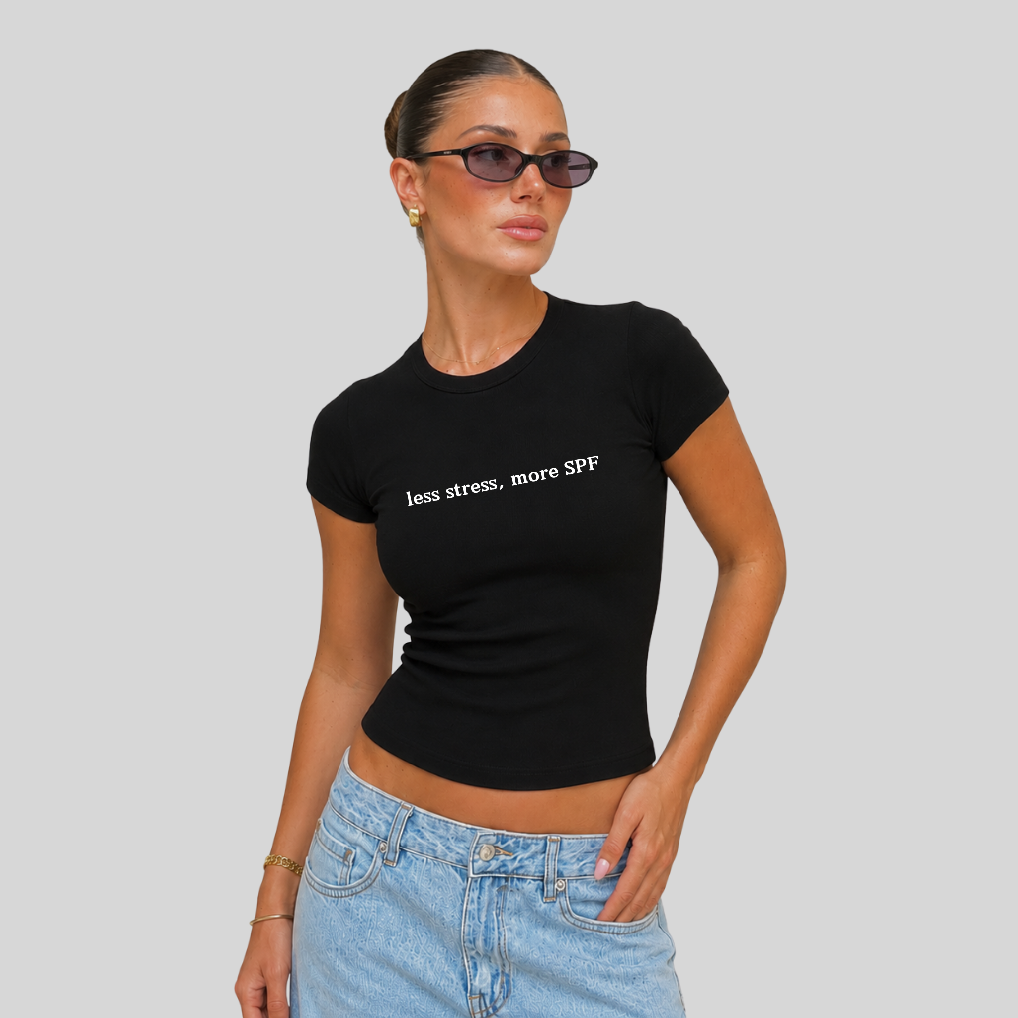 Less Stress, More SPF Baby Tee