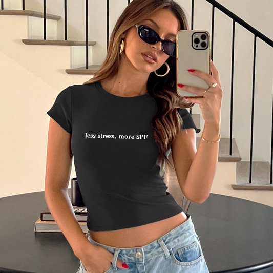 Less Stress, More SPF Baby Tee