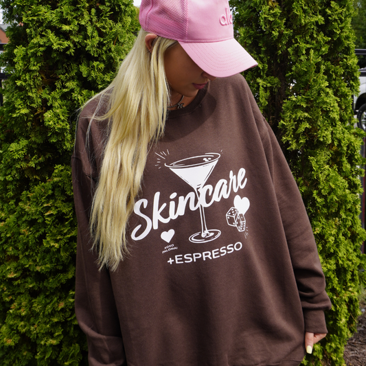 Skincare + Espresso Crewneck Brown