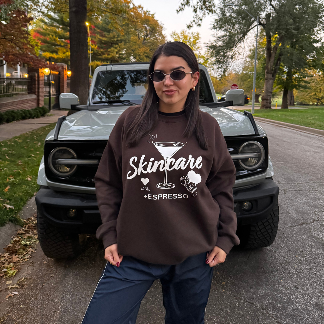 Skincare + Espresso Crewneck Brown